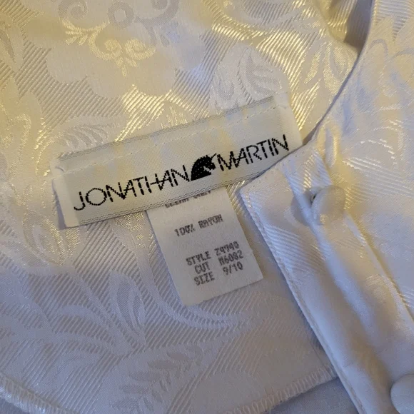 Vintage (80s/90s?) Jonathan Martin White Jacquard Dress - Picture 3 of 5